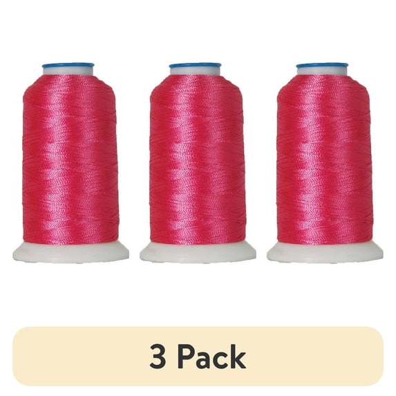 (3 pack) Polyester Machine Embroidery Thread by Threadart - No. 132 - Berry Pink - 1000M - 220 Colors