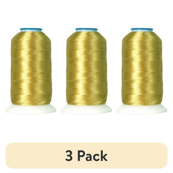 (3 pack) Polyester Machine Embroidery Thread by Threadart - No. 174 - Lt. Yellow Green - 1000M - 220 Colors