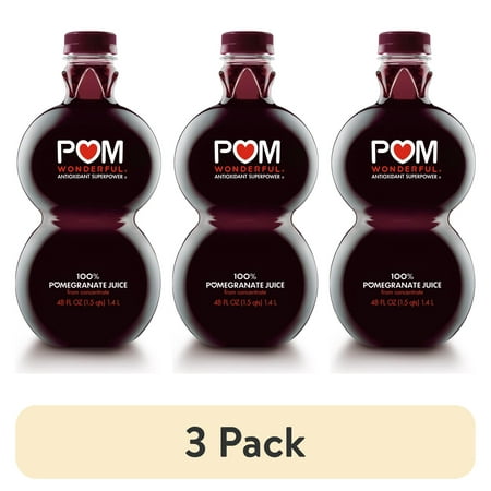 (3 pack) POM Wonderful Antioxidant Superpower 100% Pomegranate Juice, 48 fl oz