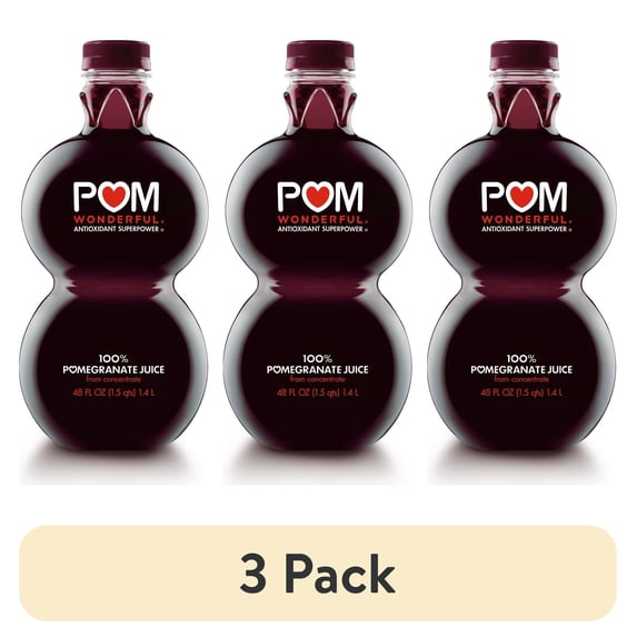 (3 pack) POM Wonderful Antioxidant Superpower 100% Pomegranate Juice, 48 fl oz