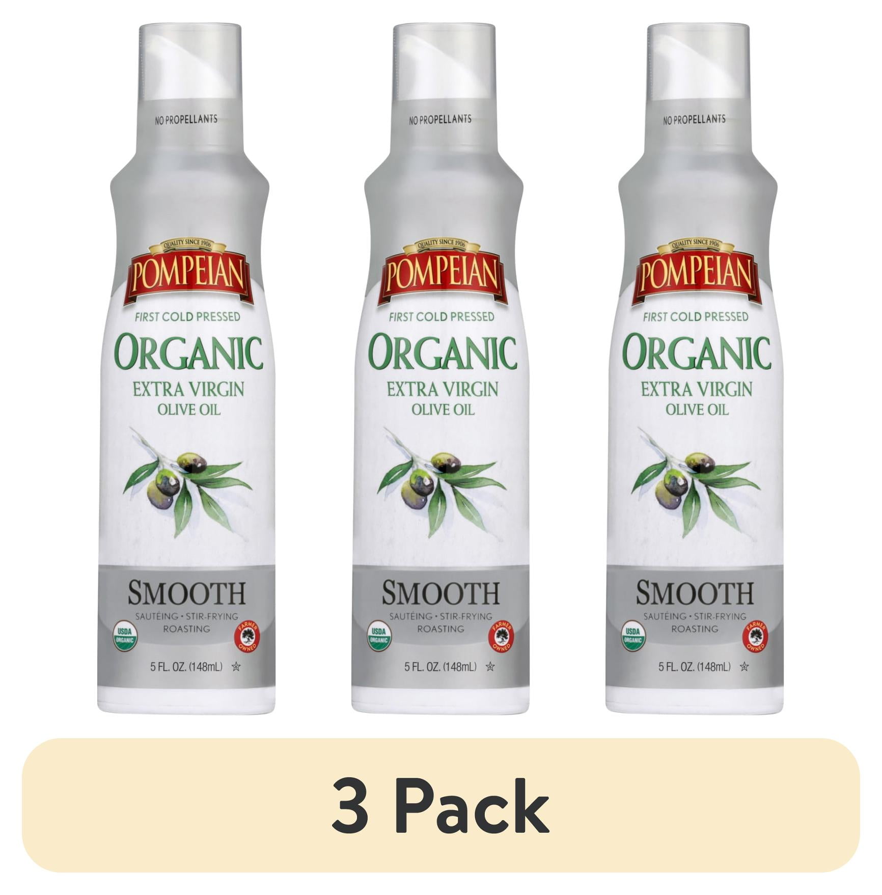 (3 pack) Pompeian Organic Smooth Extra Virgin Olive Oil Cooking Spray - 5 fl oz, 1 Count