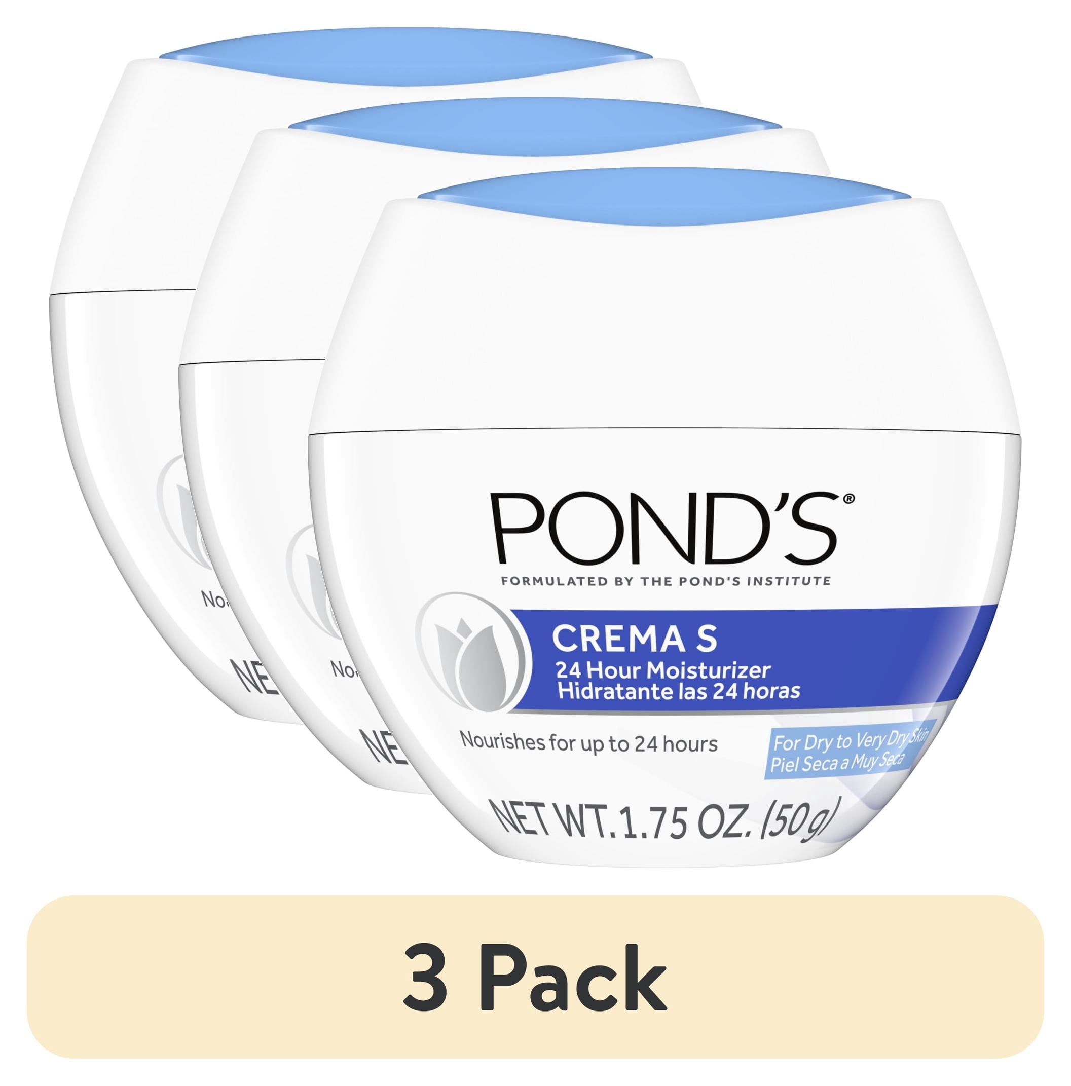(3 pack) POND’S Crema S, Moisturizing Face Cream for Dry to Very Dry Skin – 1.75 oz