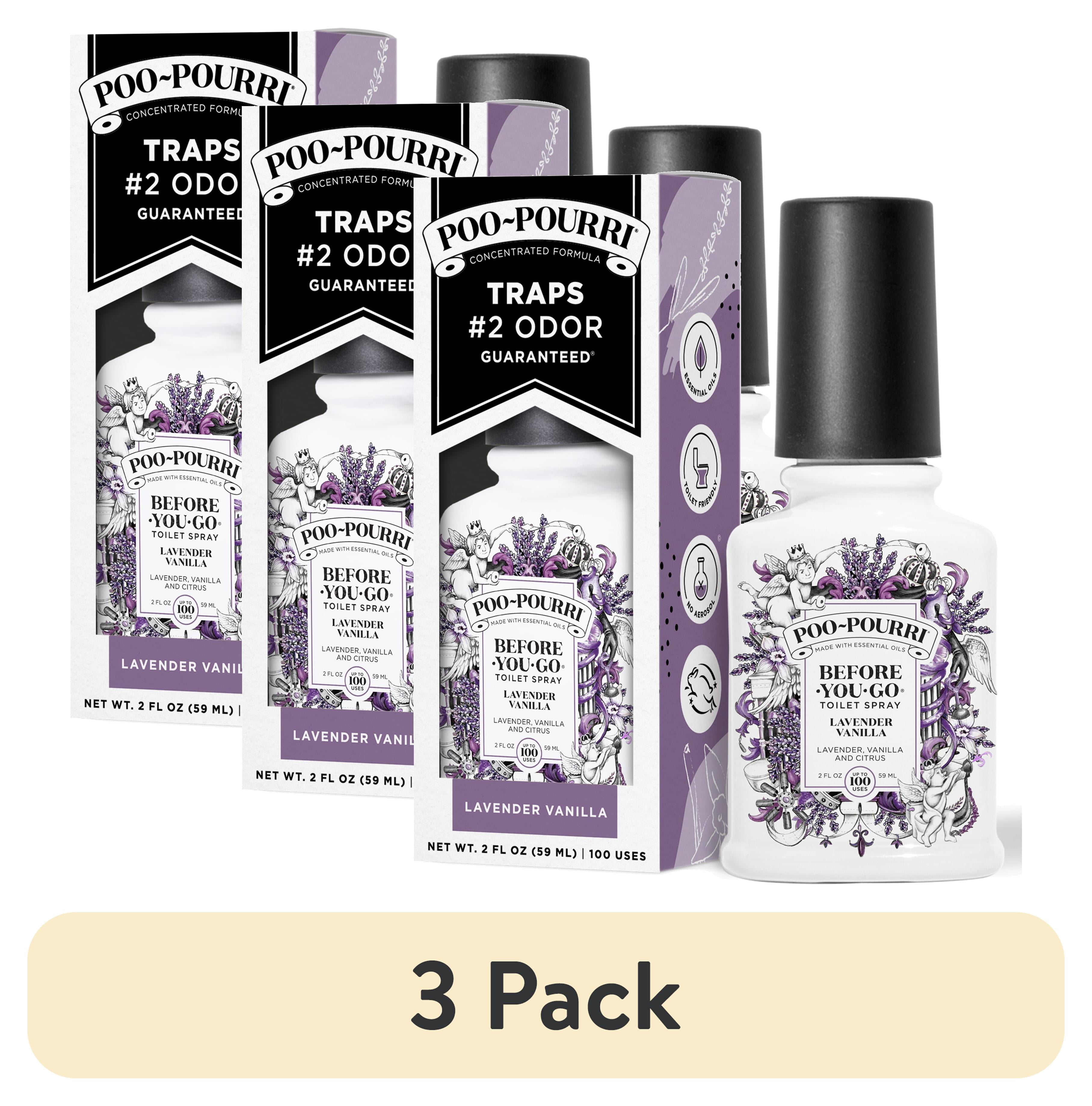 (3 pack) Poo-Pourri Lavender Vanilla, Lavender + Vanilla + Citrus Before-You-Go Toilet Spray, 2 oz (Odor eliminating Air Freshener)