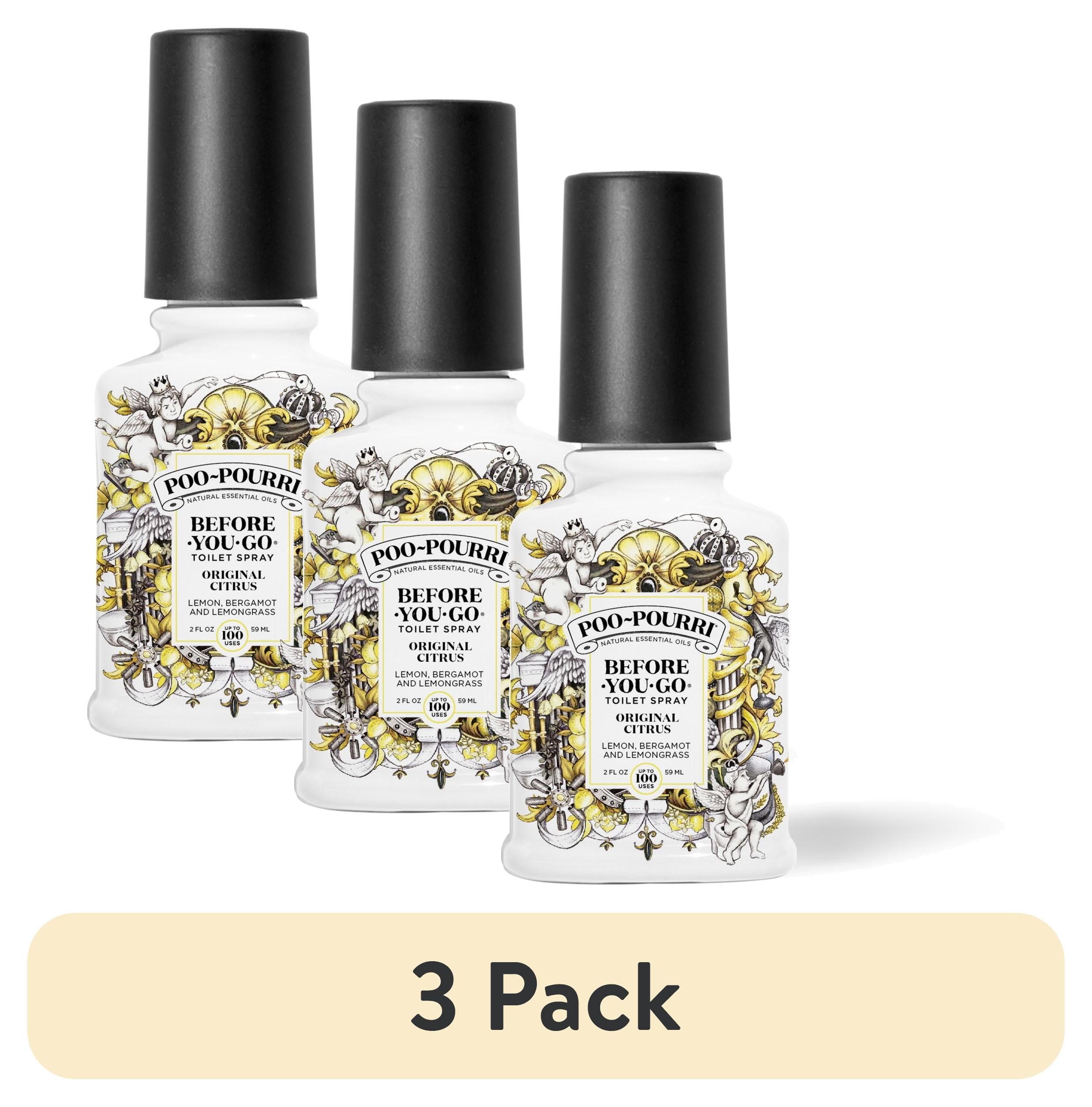 (3 pack) Poo-Pourri Original Citrus , Lemon + Bergamot + Lemongrass Before-You-Go Toilet Spray, 2 Oz