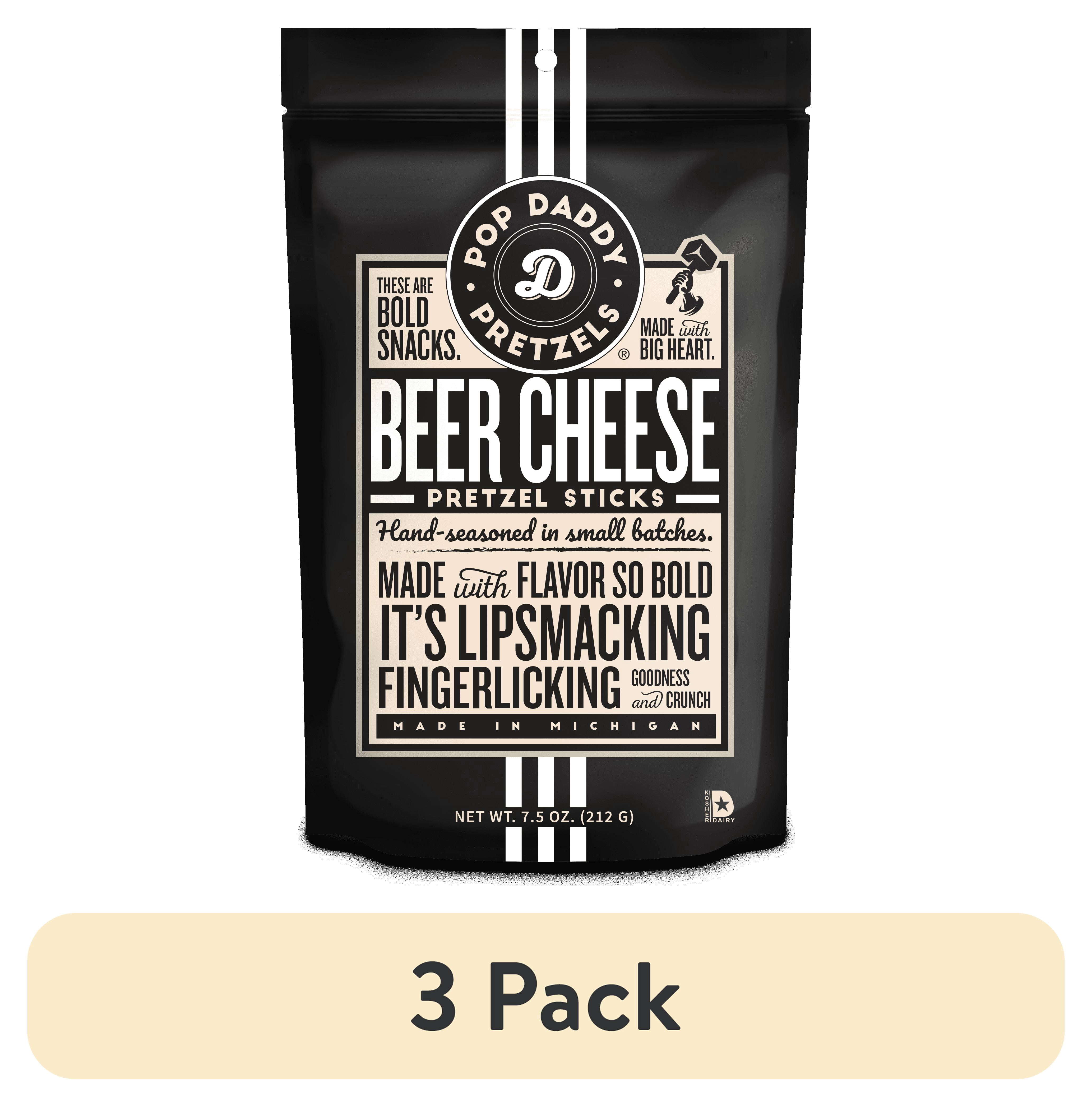 (3 pack) Pop Daddy Pretzels Beer Cheese Flavored Pretzel Sticks 7.5 oz