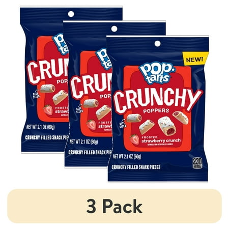 (3 pack) Pop-Tarts Crunchy Poppers Frosted Strawberry - 2.1 oz
