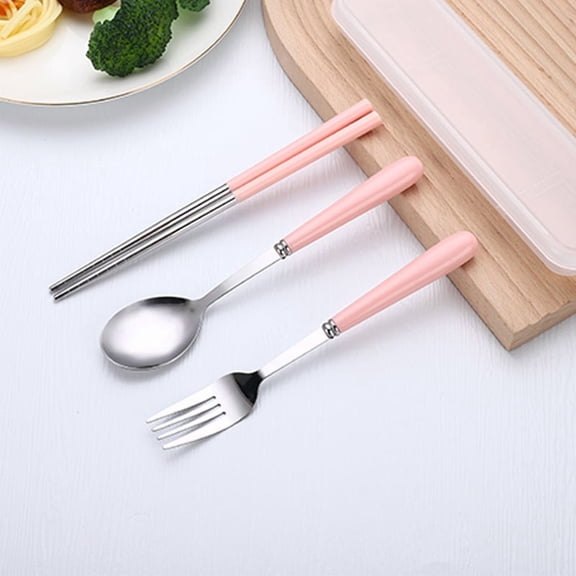 3 pack Portable Stainless Steel Flatware Set, Travel Camping Cutlery Set, Portable Utensil Travel Silverware Dinnerware Set