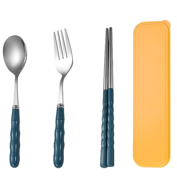 3 pack Portable Travel Utensils with Case, Reusable Camping Silverware for Lunch, Stainless Steel Cutlery Set