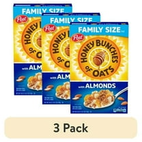 (3 pack) Post Honey Bunches of Oats with Almonds Breakfast Cereal, Crunchy Family Size Cereal, 18 oz Box