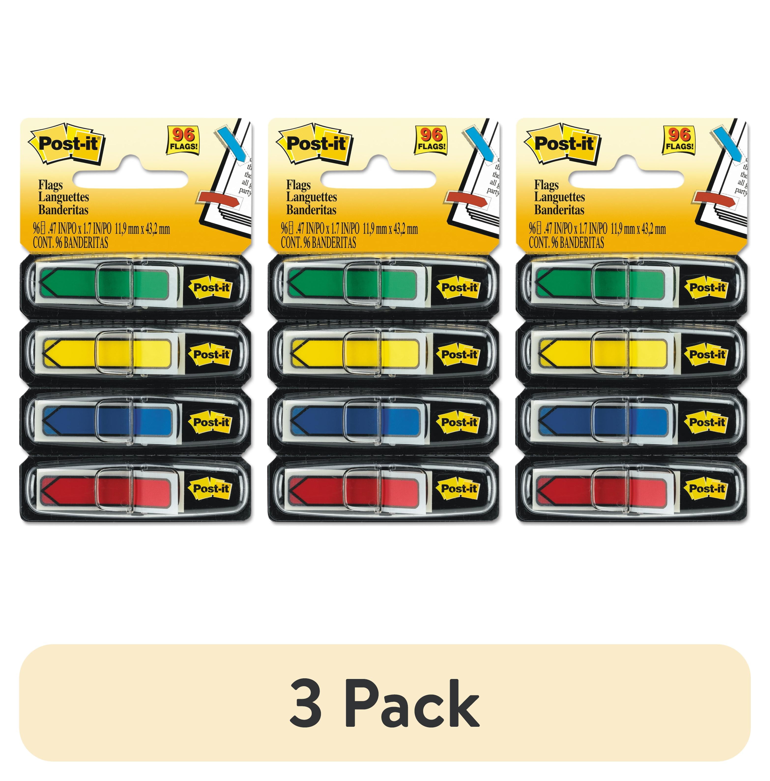 Post-it Arrow Message 1" Page Flags, Sign Here, Yellow, 50 Flags/Dispenser, 12 Dispensers/Pack