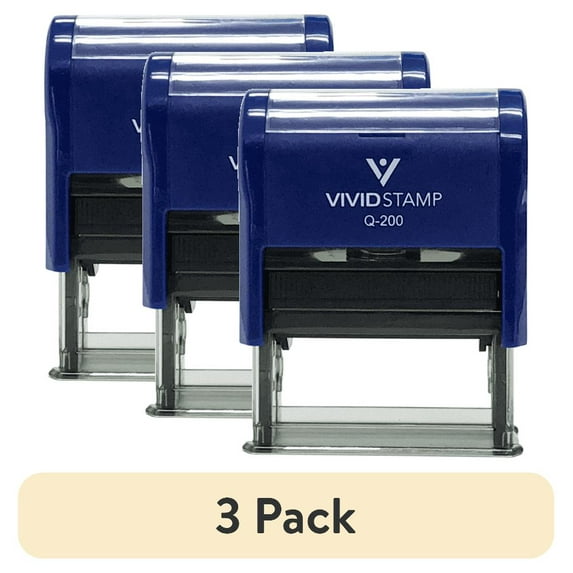 (3 pack) Precision and Convenience: Vivid Stamp Basic RECEIVED Self Inking Rubber Stamp (Blue Ink) - Medium