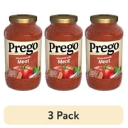 (3 pack) Prego Italian Tomato Pasta Sauce Flavored with Meat, 24 oz Jar