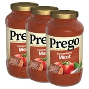 (3 pack) Prego Italian Tomato Pasta Sauce Flavored with Meat, 24 oz Jar