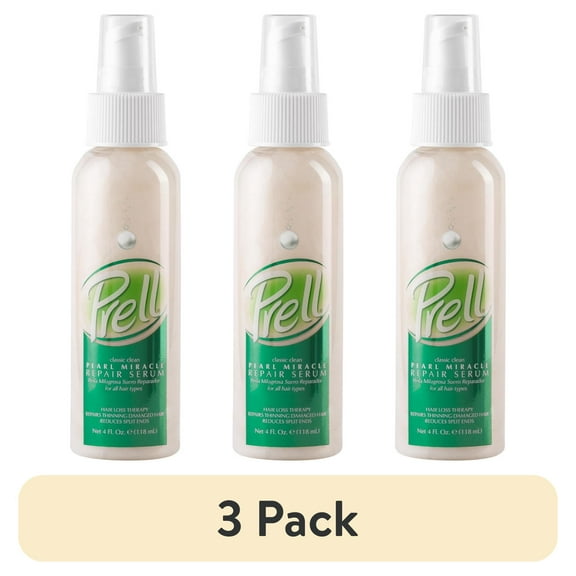 (3 pack) Prell Pearl Miracle Repair Serum for All Hair Types, Hair Loss Therapy, Repairs Thinning Damaged Hair, Reduced Split Ends 4 Fl Oz