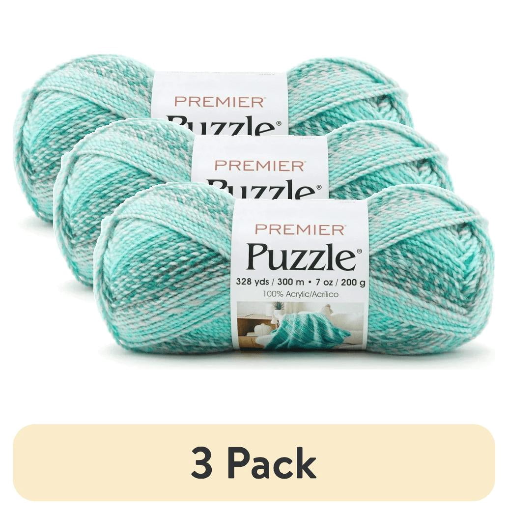 (3 pack) Premier Yarns Puzzle Yarn, Made of Acrylic, Ideal Knitting and Crochet Supplies, Bulky Weight, Dominoes