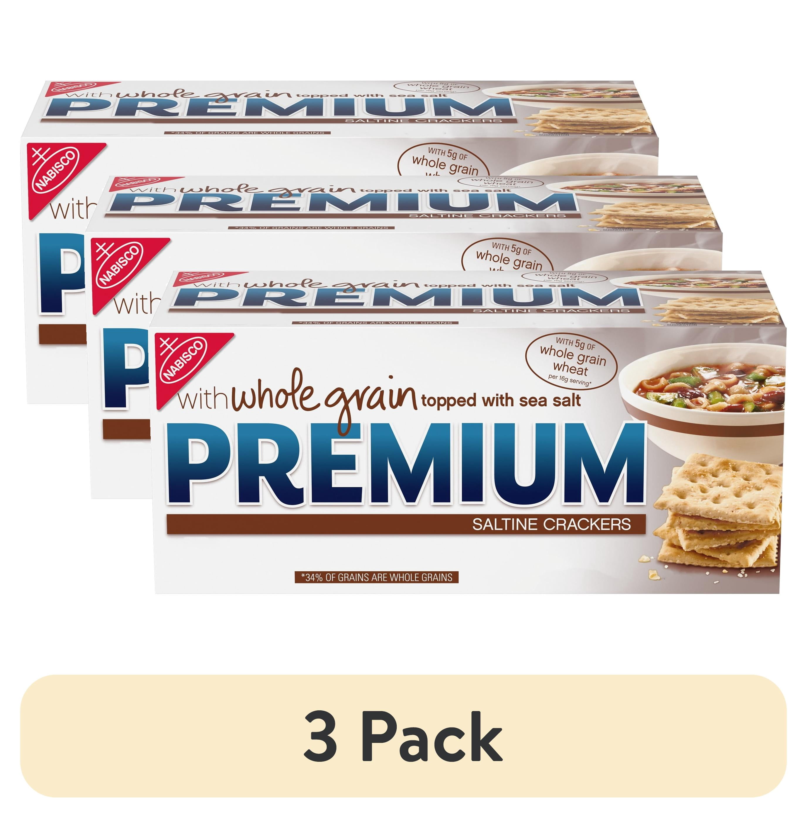 (3 pack) Premium Saltine Crackers, with Whole Grain Wheat, Lunch Snacks,  1.06 lb