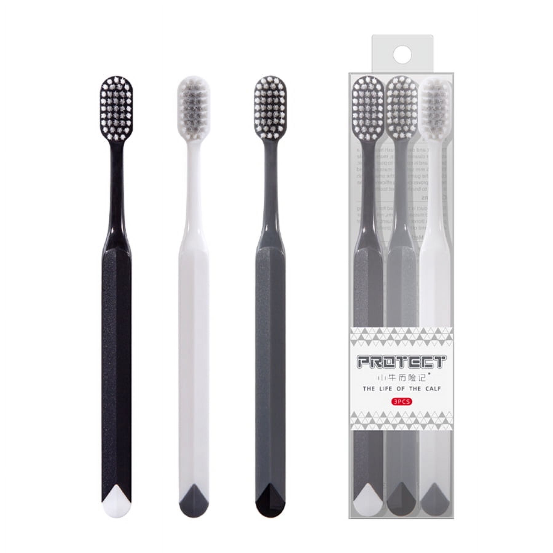 3-pack Premium Soft bristle toothbrush Adult medium large brush head ...