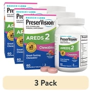 3 pack PreserVision AREDS 2 Eye Vitamins & Minerals with Lutein & Zeaxanthin, Chewables, 60Count