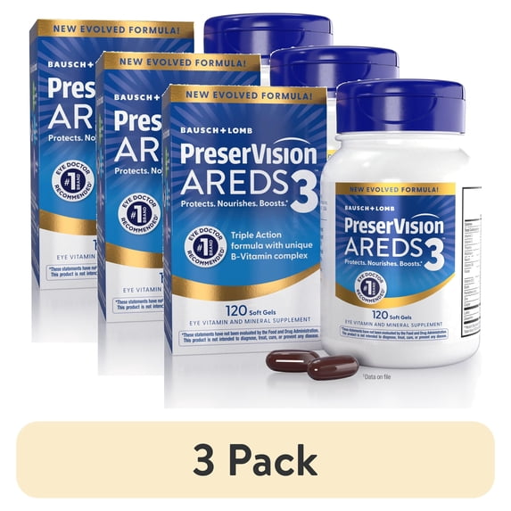 (3 pack) PreserVision AREDS 3 Softgels 120ct