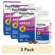 3 pack PreserVision AREDS Eye Vitamins & Minerals with Beta Carotene Softgels, 120 Count