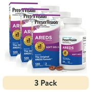 3 pack PreserVision AREDS Eye Vitamins and Minerals with Beta Carotene Softgels, 120 Count