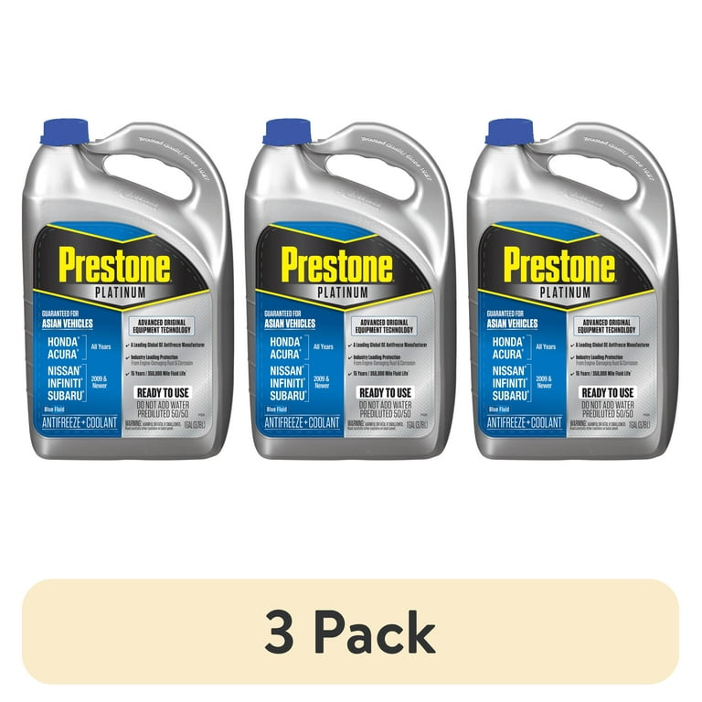 3 pack) Prestone Platinum Asian Blue Antifreeze & Coolant