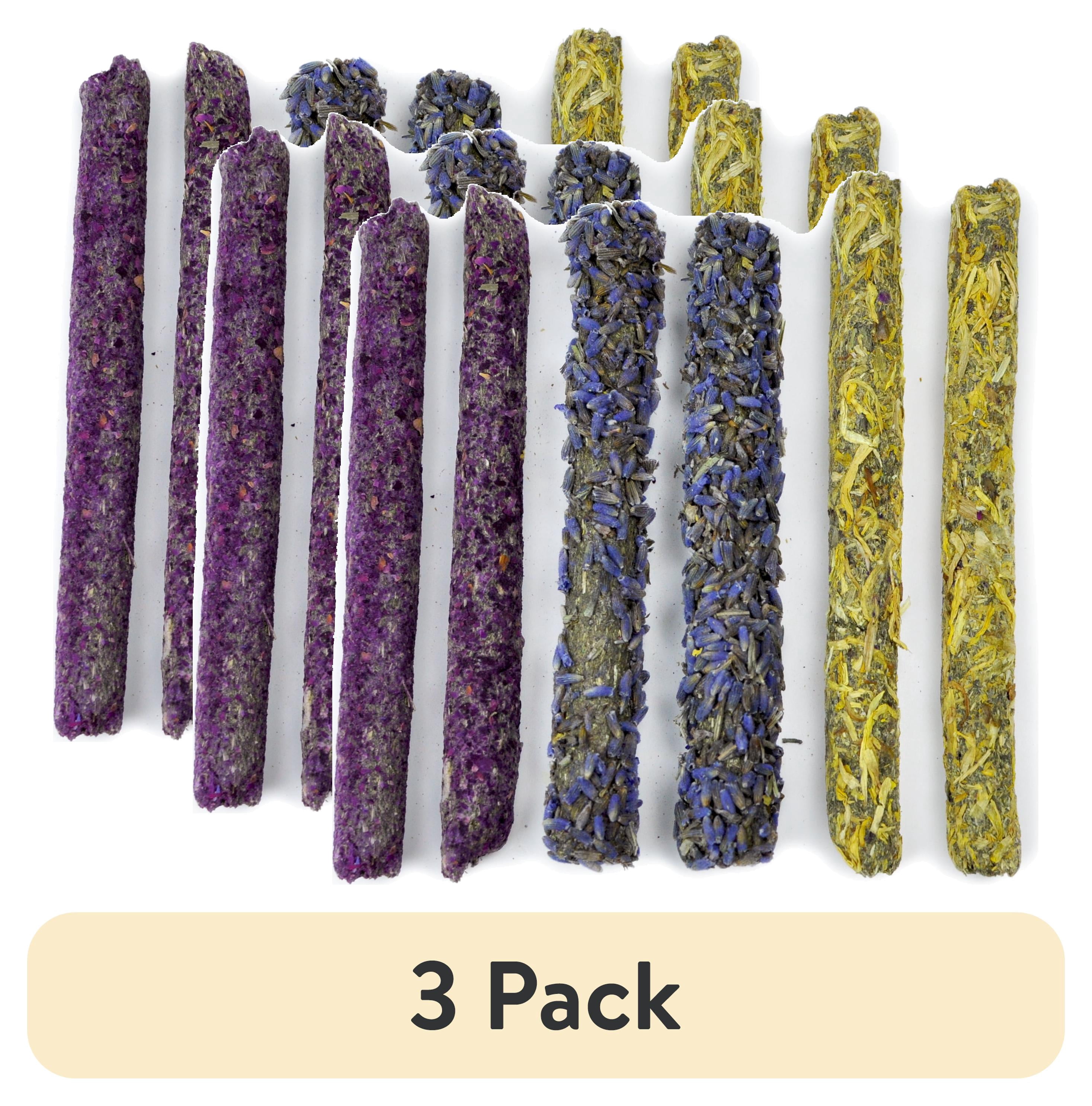 (3 pack) Prevue Pet Products Playfuls Natural Flower Chew Sticks for Small Animals