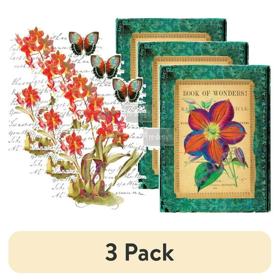 (3 pack) Prima Re-Design Decor Transfer-Wondrous Flora 22"X32"