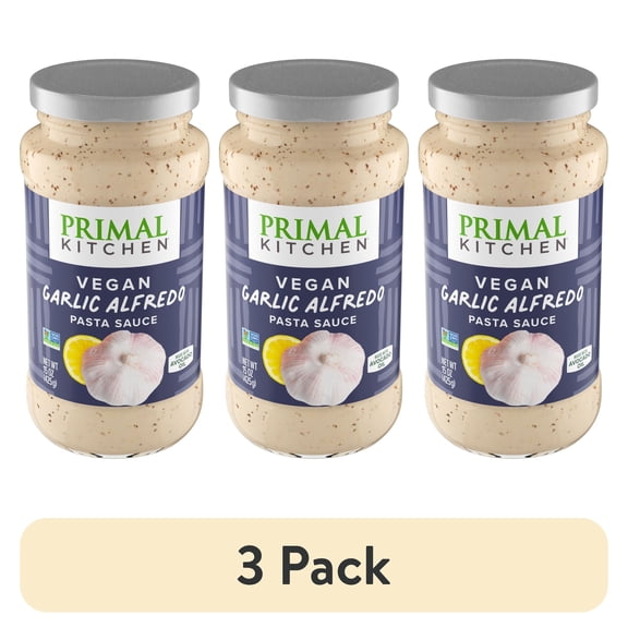 (3 pack) Primal Kitchen No Dairy Garlic Alfredo Sauce 15 oz