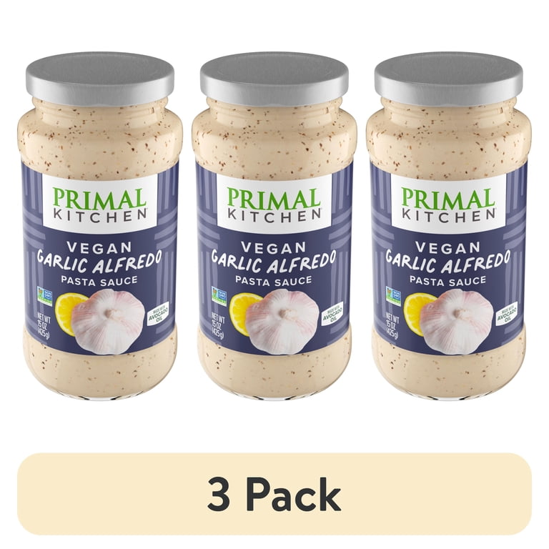 3 pack) Primal Kitchen No Dairy Garlic Alfredo Sauce 15 oz