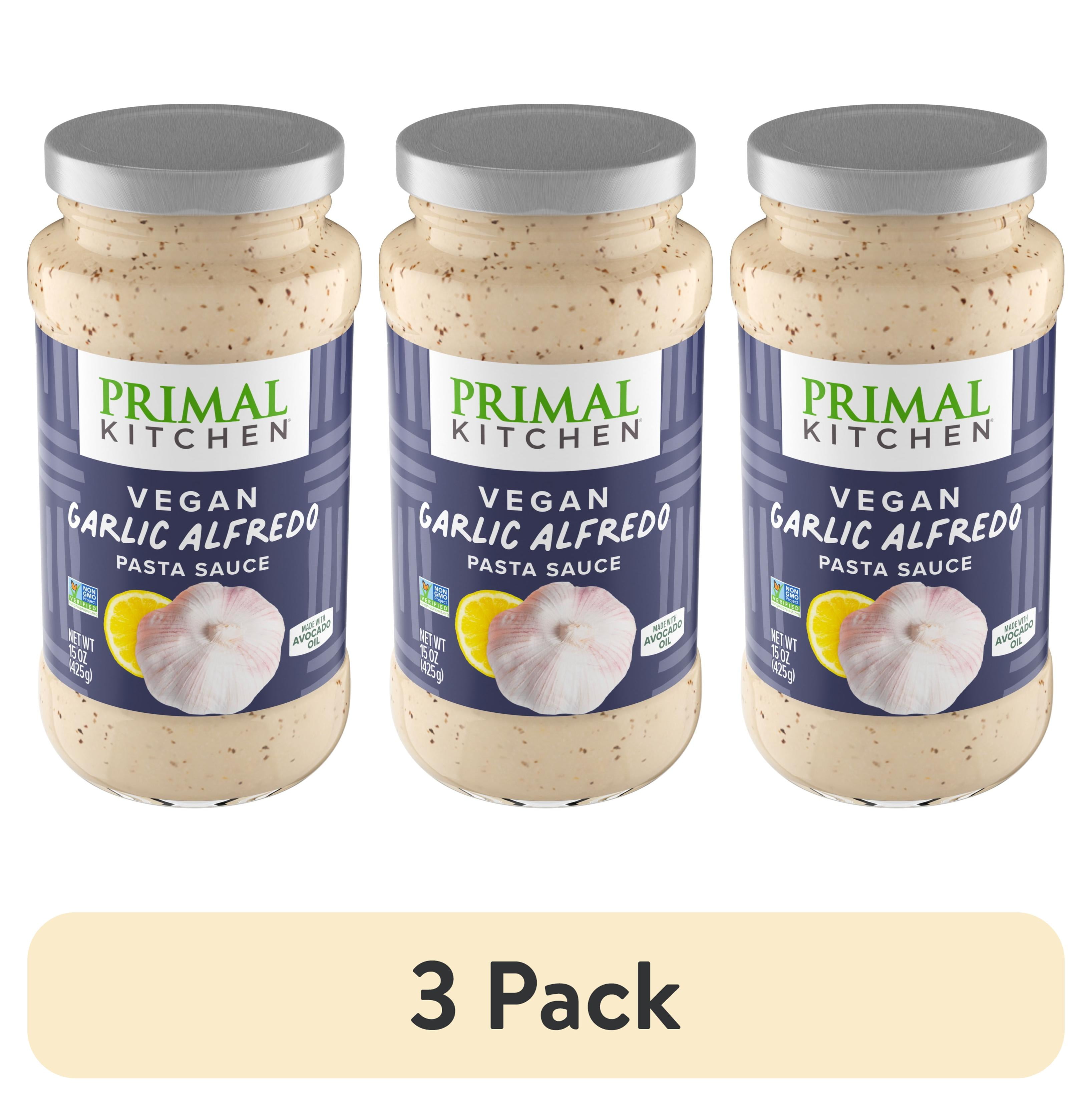 3 pack) Primal Kitchen No Dairy Garlic Alfredo Sauce 15 oz