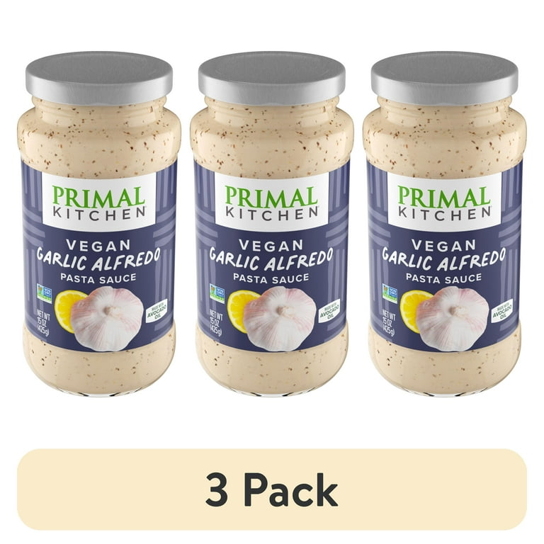 3 pack) Primal Kitchen No Dairy Garlic Alfredo Sauce 15 oz