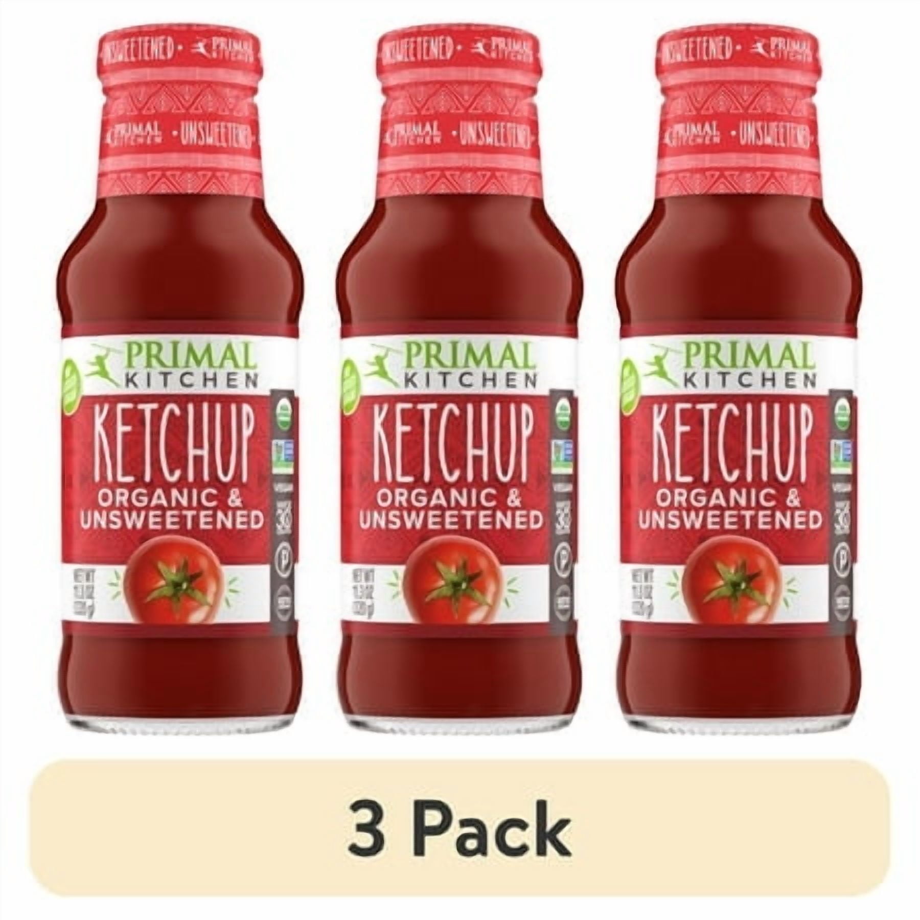 (3 pack) Primal Kitchen Organic and Unsweetened Ketchup 11.3 oz