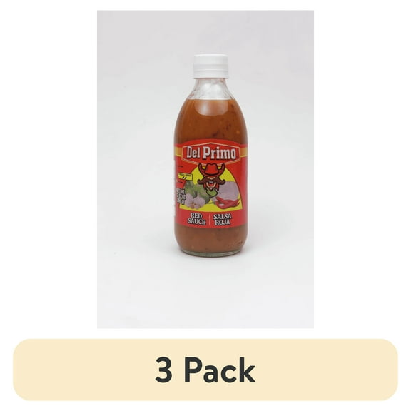 (3 pack) Primos Del Primo Habanera Red Sauce Bottle Vegan and Gluten free, 12.88 oz