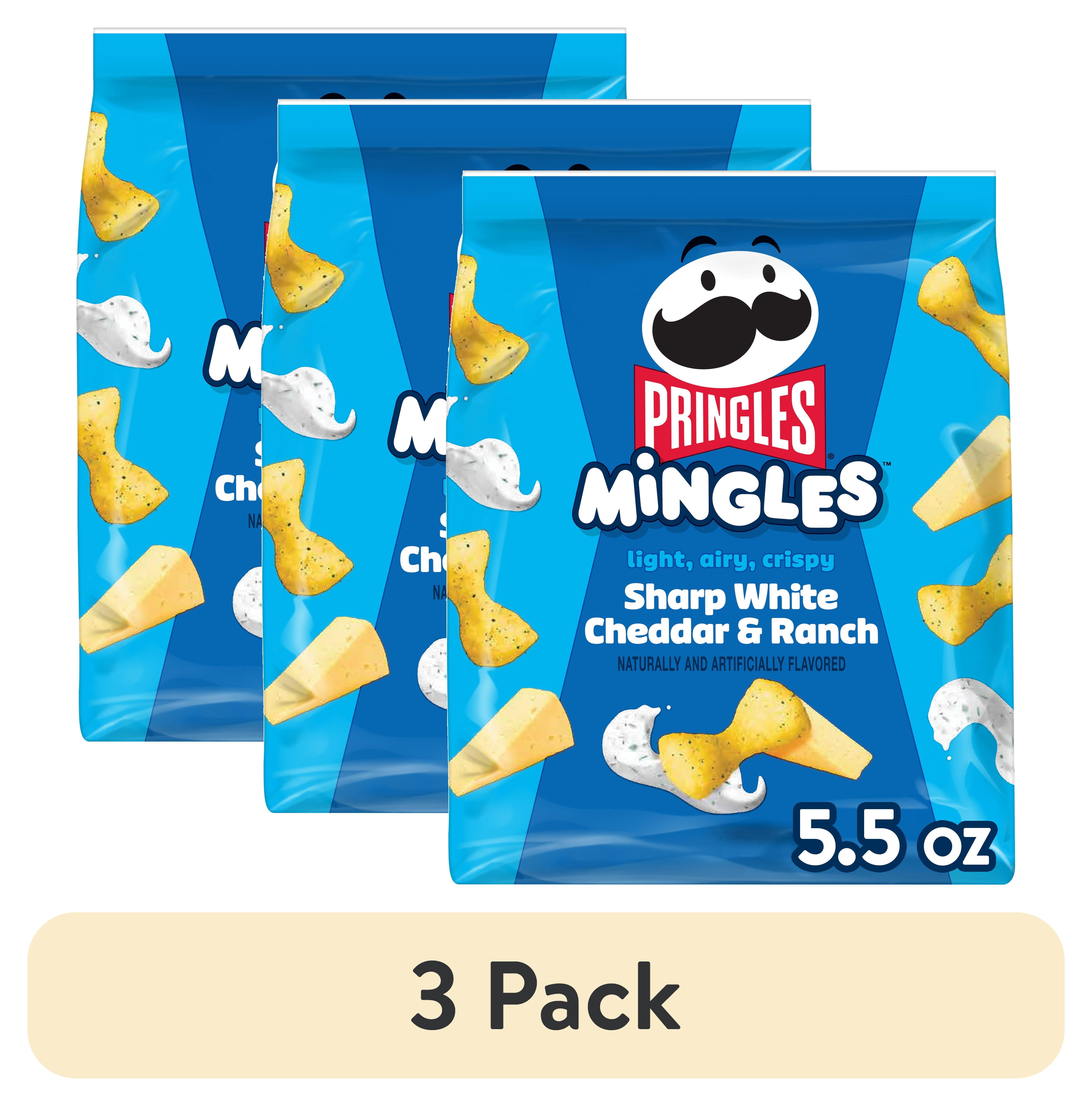 (3 pack) Pringles Mingles Sharp White Cheddar and Ranch Puffed Snacks, Cheese Puffs, 5.5 oz