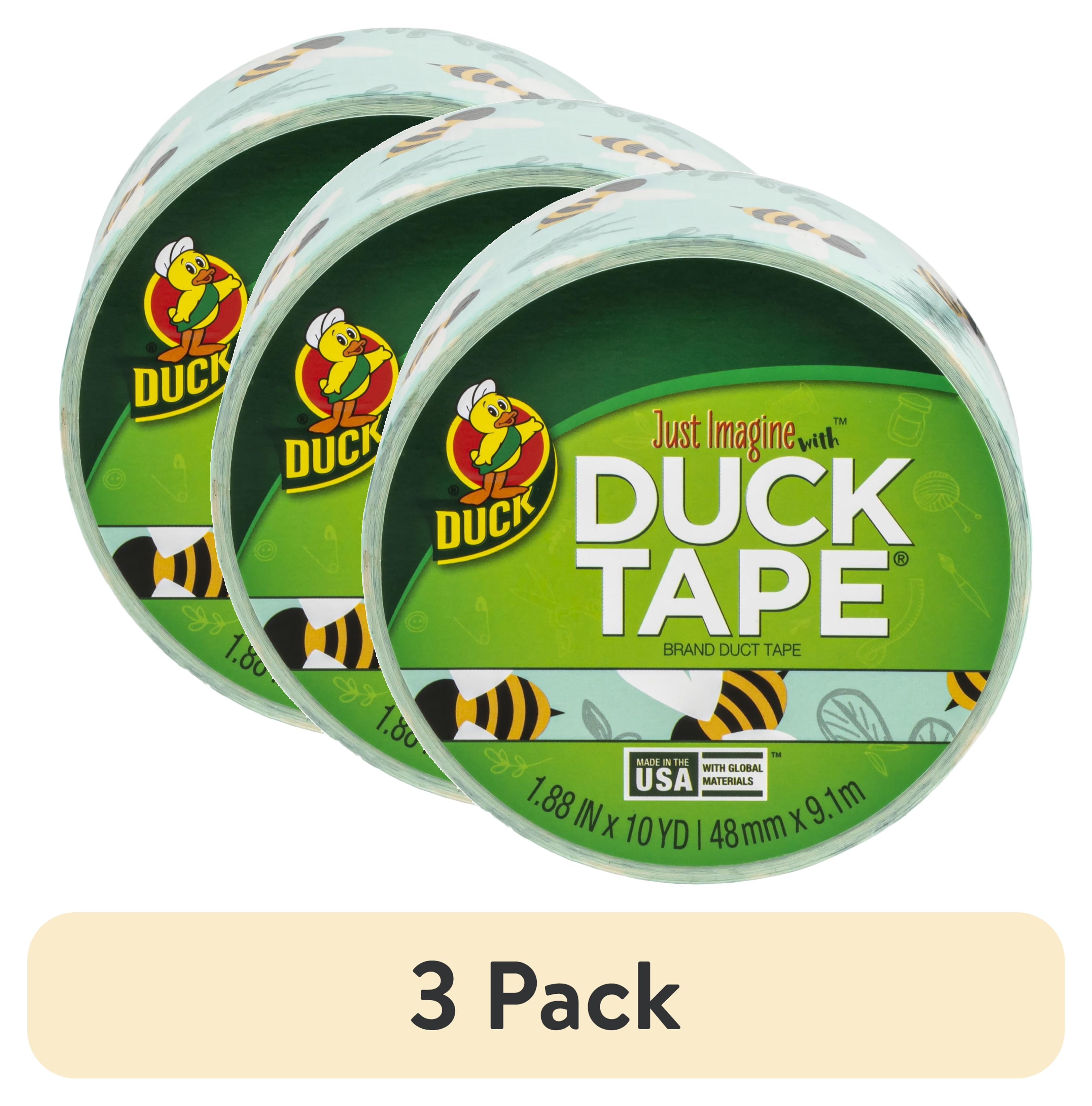 (3 pack) Printed Duck Tape Brand Duct Tape, 1.88 in. x 10 yd., Botanical Bees