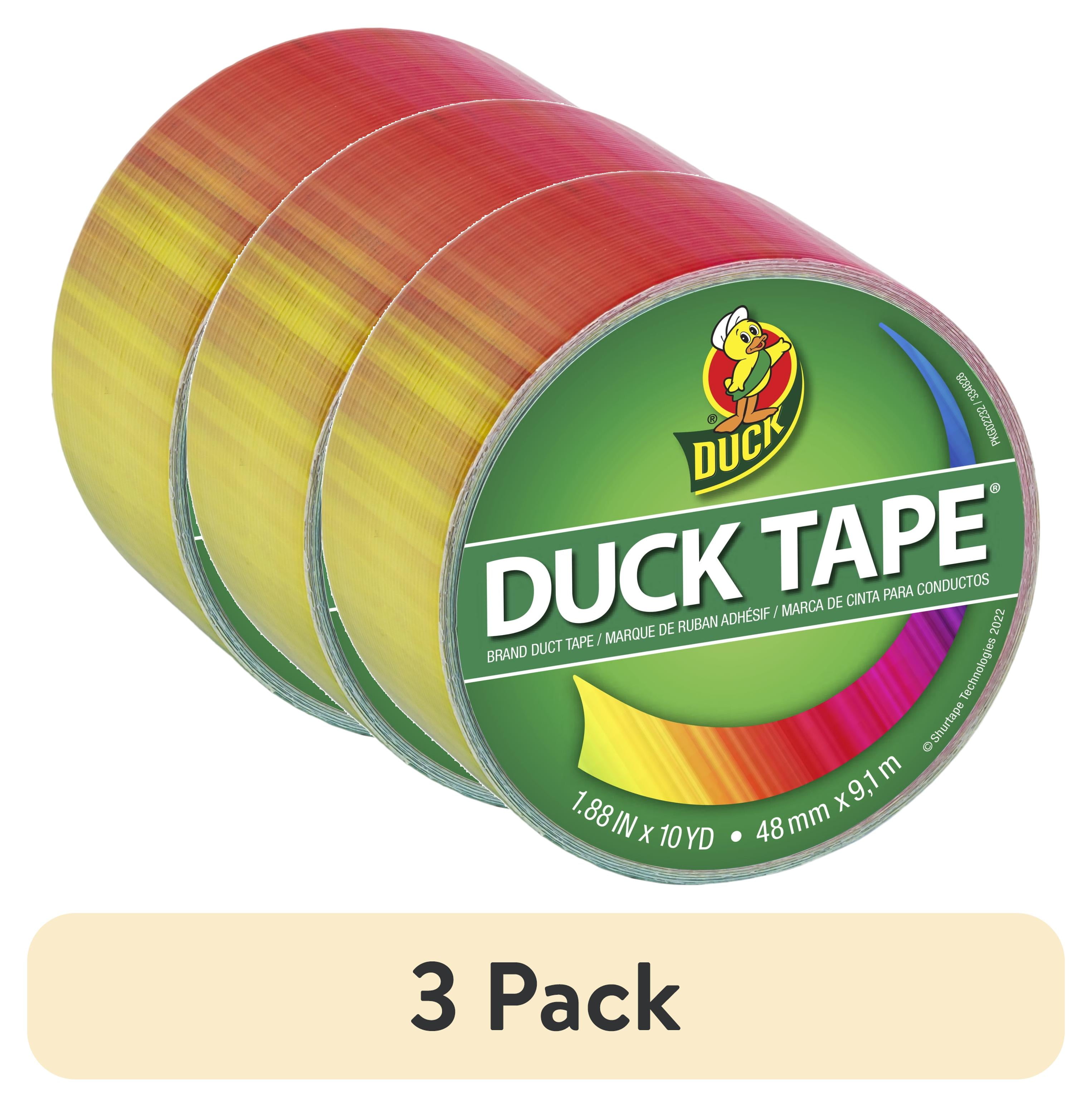 (3 pack) Printed Duck Tape Brand Duct Tape, Ombre Rainbow, 1.88 in. x 10 yd.
