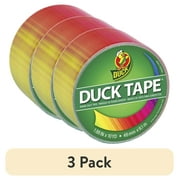 (3 pack) Printed Duck Tape Brand Duct Tape, Ombre Rainbow, 1.88 in. x 10 yd.