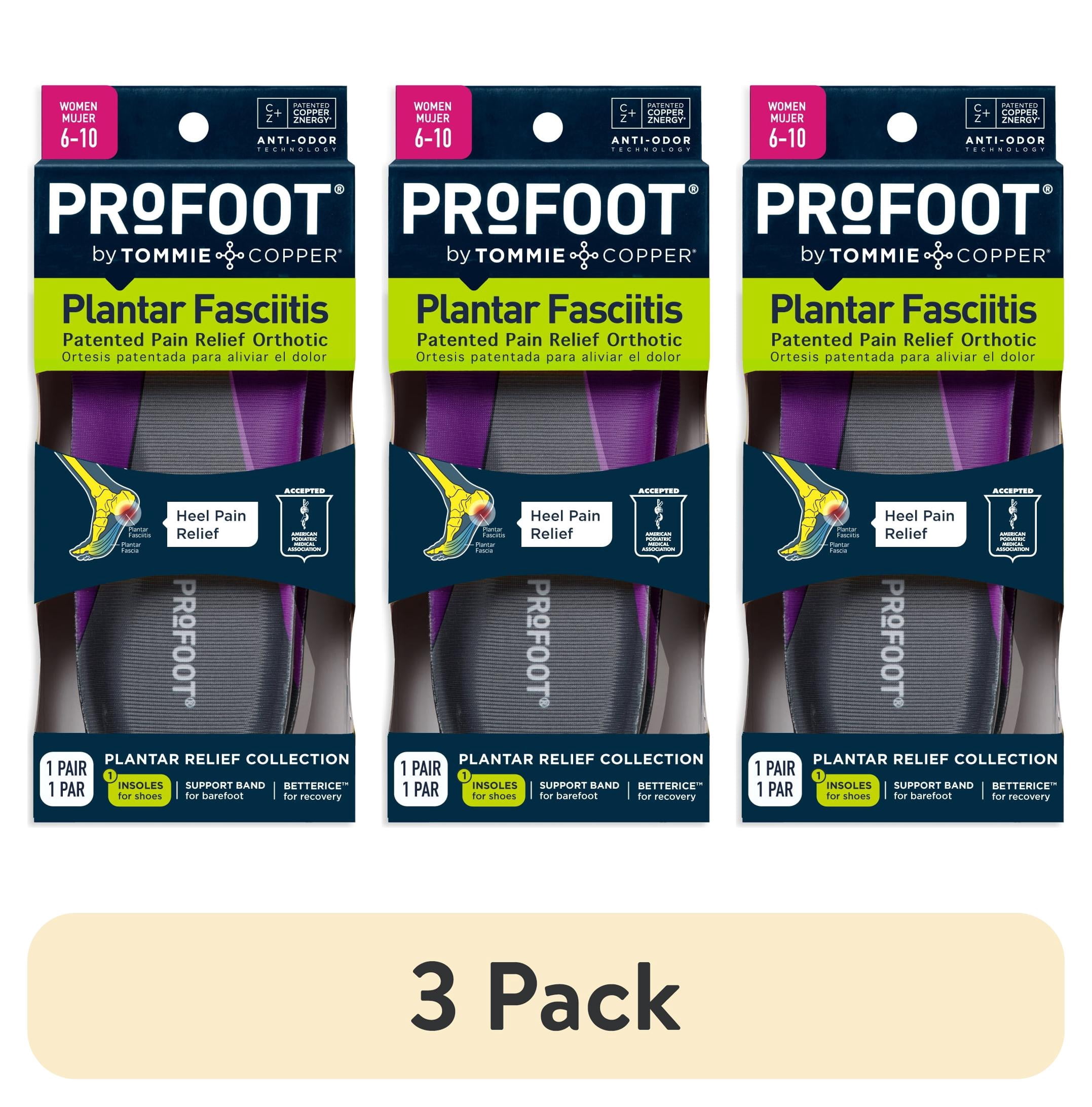 (3 pack) ProFoot Plantar Fasciitis Orthotic Insoles, Womens 6-11, 1 Pair