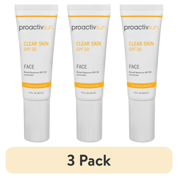 (3 pack) Proactiv Clear Skin Face Sunscreen Moisturizer With SPF 30 - Hydrating SPF Lotion And Sensitive Skin Sunscreen For Oily Skin And Acne-Prone Skin, Oil Free Matte Skincare Sunscreen, 1.5 Oz