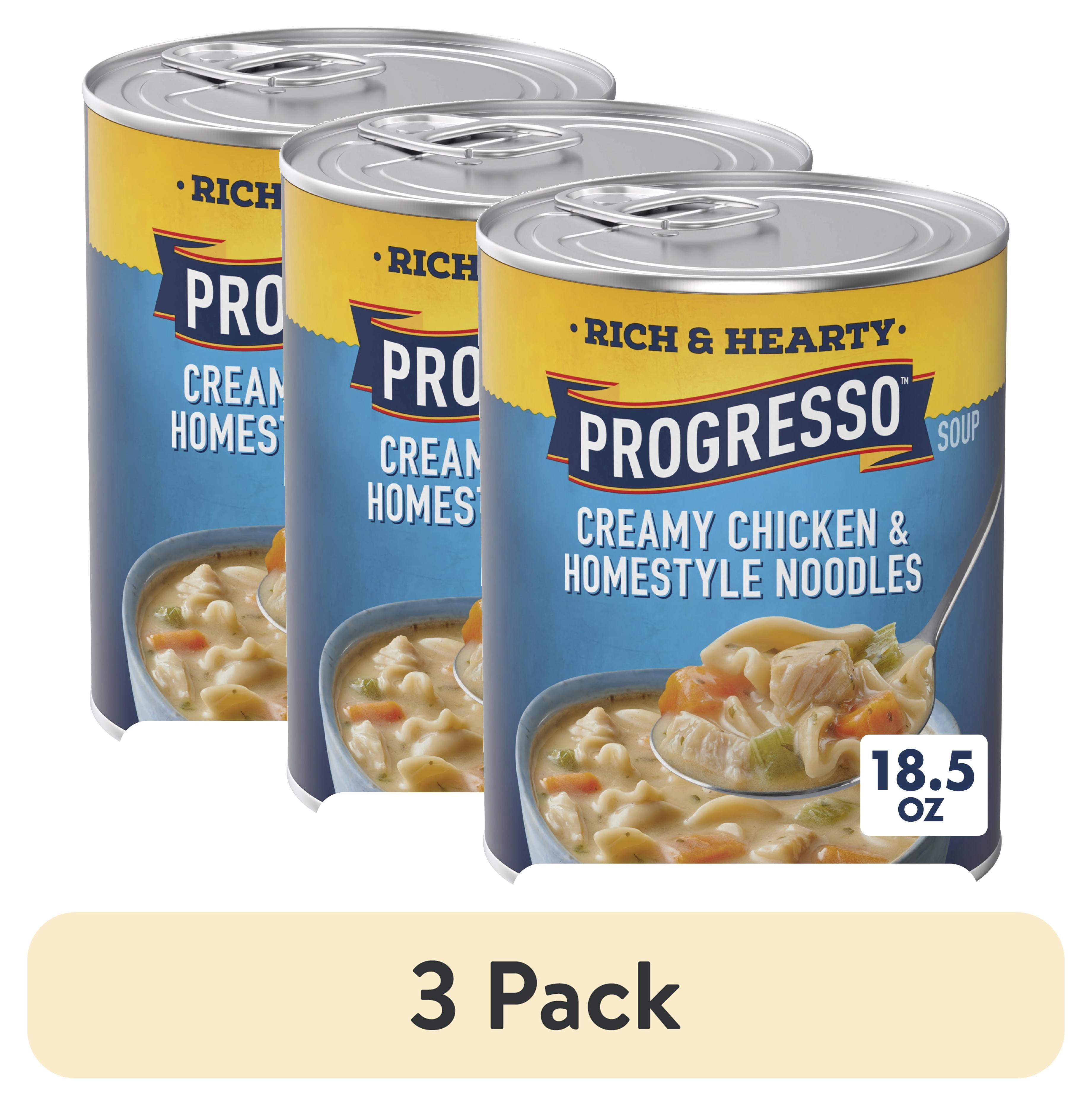 3 pack) Progresso Creamy Chicken and Homestyle Noodles Soup, Rich