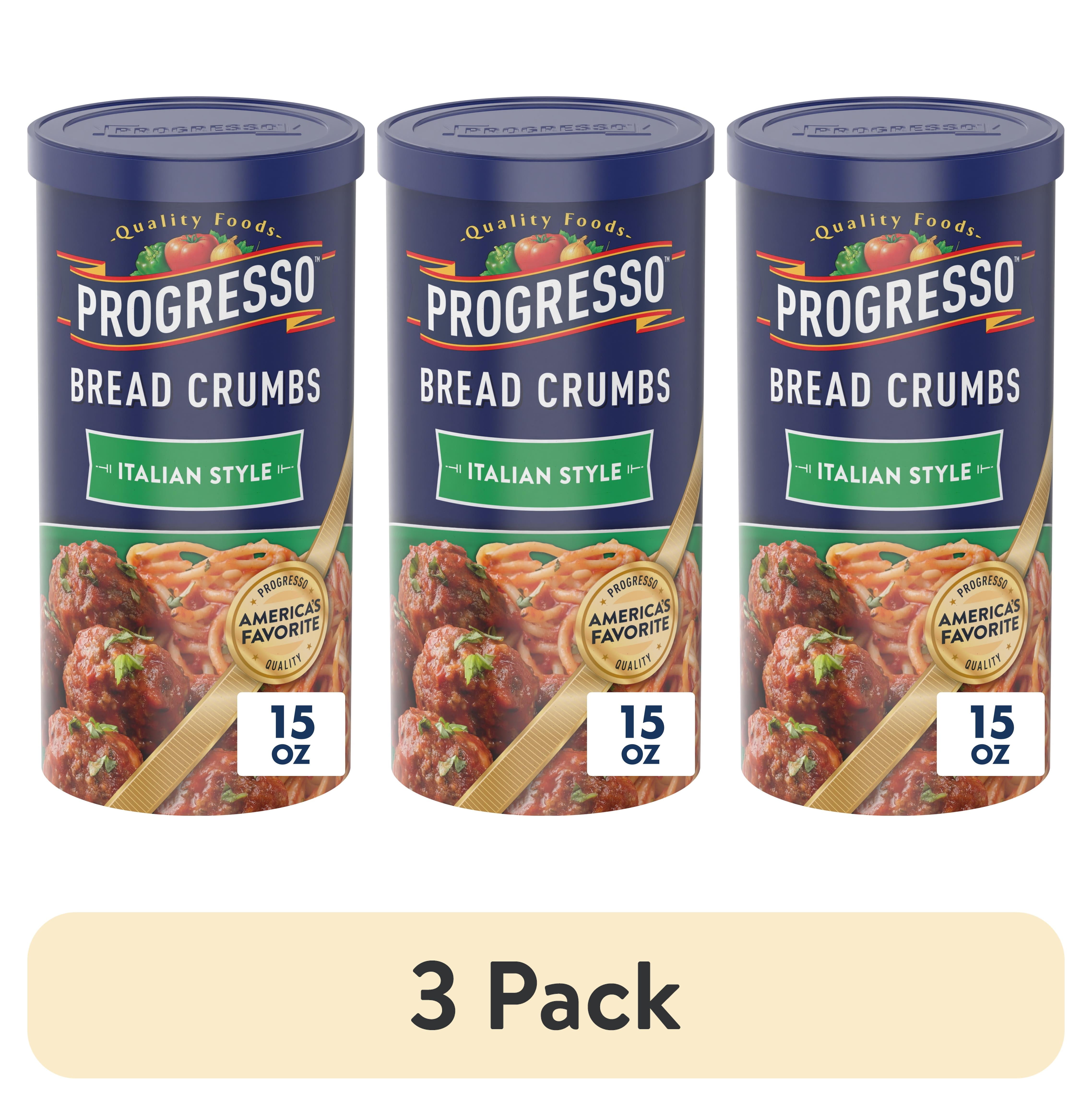(3 pack) Progresso Bread Crumbs, Italian Style, Cooking Ingredient, 15 oz