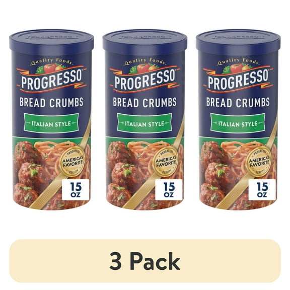 (3 pack) Progresso Bread Crumbs, Italian Style, Cooking Ingredient, 15 oz