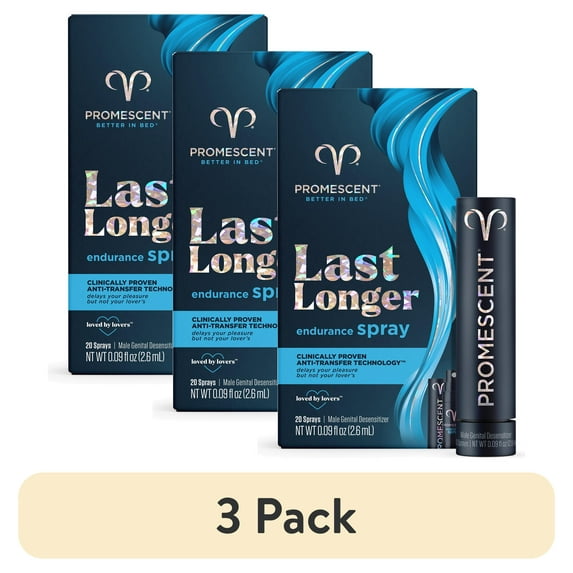 (3 pack) Promescent Delay Spray for Men - Lidocaine Spray for Climax Control to Last Longer, 2.6 ml