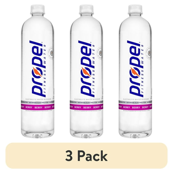 (3 pack) Propel Fitness Berry Flavored Electrolyte Water Beverage, 33.8 fl oz Bottle