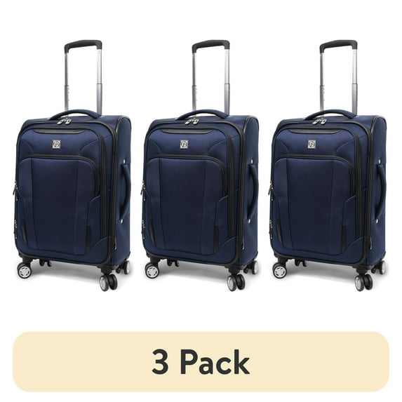 (3 pack) Protege Ashfield 20" Softside Upright Carry-On Luggage, Navy Blue