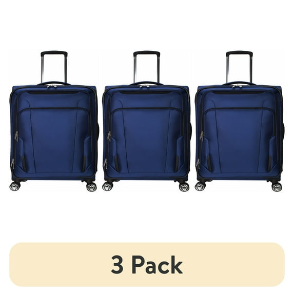 (3 pack) Protege Ashfield 29" Softside Upright Luggage, Navy Blue