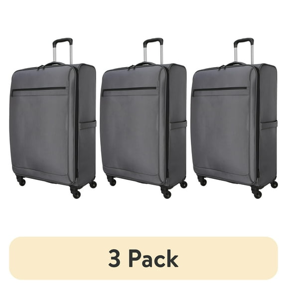 (3 pack) Protege Gravity Free 30" Softside Upright Luggage, Gray