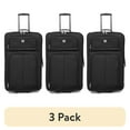 thumbnail image 1 of (3 pack) Protege Regency 24" Checked Polyester Softside Upright Luggage, All Ages, Black, 1 of 12