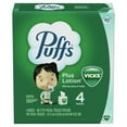 thumbnail image 1 of (3 pack) Puffs Plus Lotion with the Scent of Vicks Facial Tissue, White, 4 Cubes, 48 Facial Tissues per Box, 1 of 2